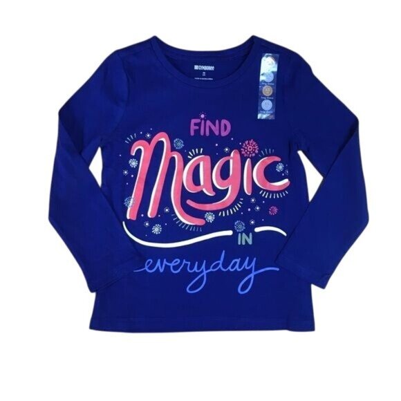 Gymboree Girls Blue Long Sleeve T-shirt - Size 5-6 - Picture 1 of 4